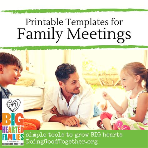 Family meetings are discussions that involve all family members who are concerned about or affected by a particular issue. Host a Family Meeting — Doing Good Together™