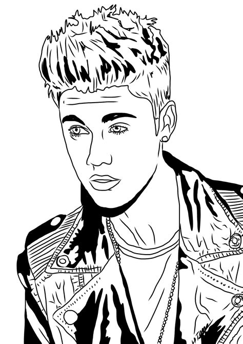 Coloriage Justin Bieber gratuit à imprimer
