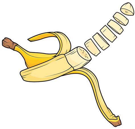 Banana sliced into pieces clipart. Free download transparent .PNG