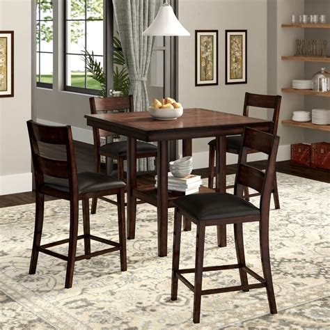 A handsome set, this one includes four counter height stools and matching table. Birch Lane™ Thibault 5-Piece Counter-Height Dining Set ...