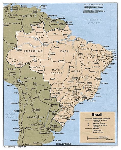 Detailed Political Map Of Brazil With All Cities Brazil Detailed