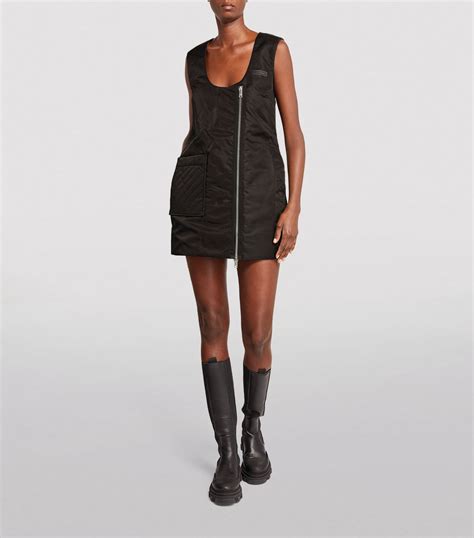 Ganni Black Nylon Zip Up Mini Dress Harrods Uk