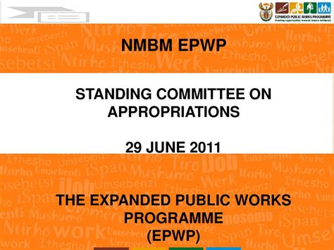 Nmbm Epwp Standing Committee On Appropriations 29 June 2011 The