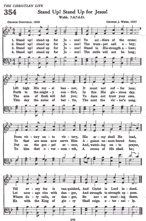 Stand Up For Jesus Hymn Satb Gospel Song Lyrics Christian Song