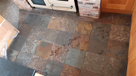 Restoring A Beautiful Slate Tiled Kitchen Floor In Silkstone Barnsley South Yorkshire Tile Doctor