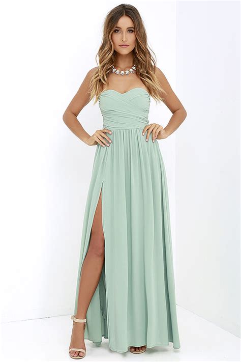 Choose from contactless same day delivery, drive up and more. Lovely Sage Green Gown - Strapless Dress - Maxi Dress - $82.00