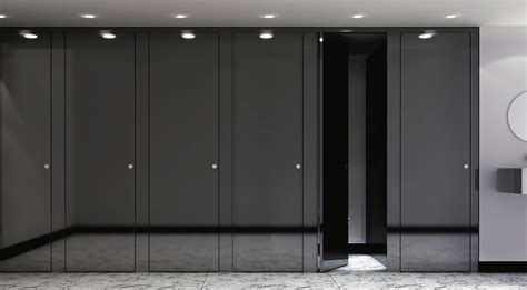 In this design, the frosted glass reaches nearly to the ceiling, creating lots of privacy. floor to ceiling designer bathroom partitions - Google ...