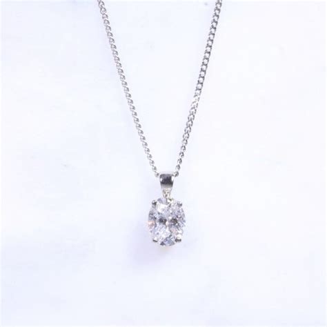 Solitaire Oval Diamond Pendant Lanes Jewellery And Prestige Watches In