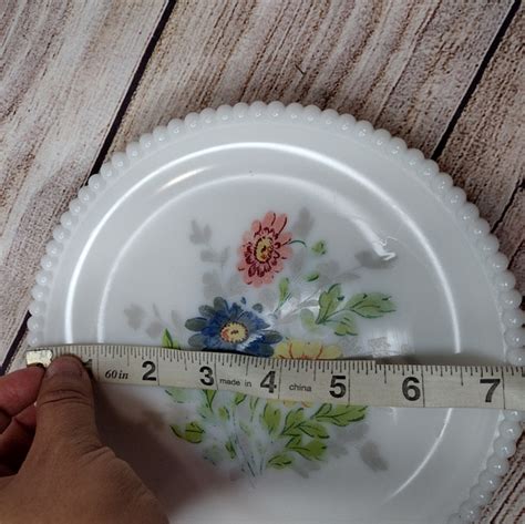 Dining Vintage Westmoreland Beaded Edge Milk Glass Dessert Plates