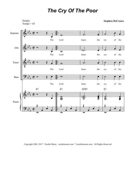 The Cry Of The Poor By Stephen Decesare Digital Sheet Music For