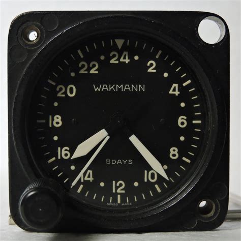 Aircraft Clock 24 Hour 8 Day Wakmann Model A 11 24 Aeroantique