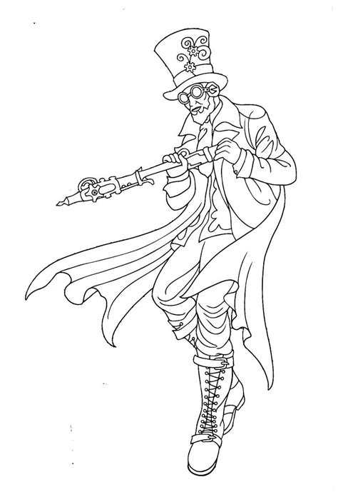 Download and print these medium coloring pages for free. Steampunk printable coloring book page - easy to medium ...