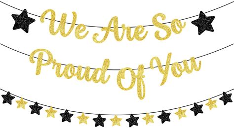Large We Are So Proud Of You Banner With Star Garland 10 Etsy