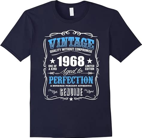 Mens Vintage Made In 1968 T Shirt Born In 1968 T Shirt Xl Navy