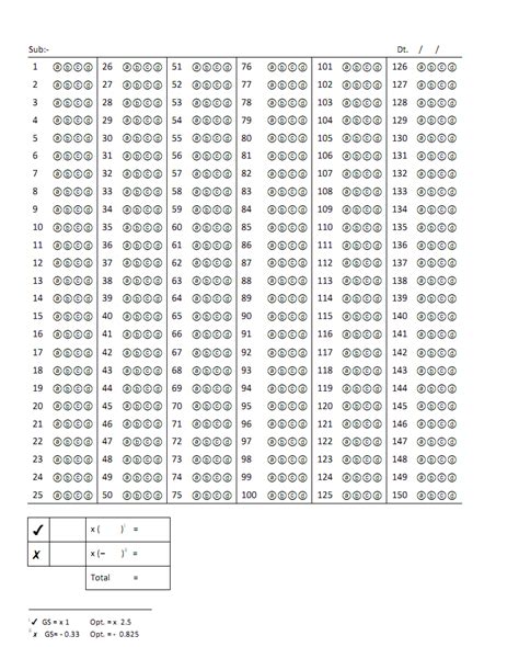 Search Results For 100 Question Blank Answer Sheet Calendar 2015