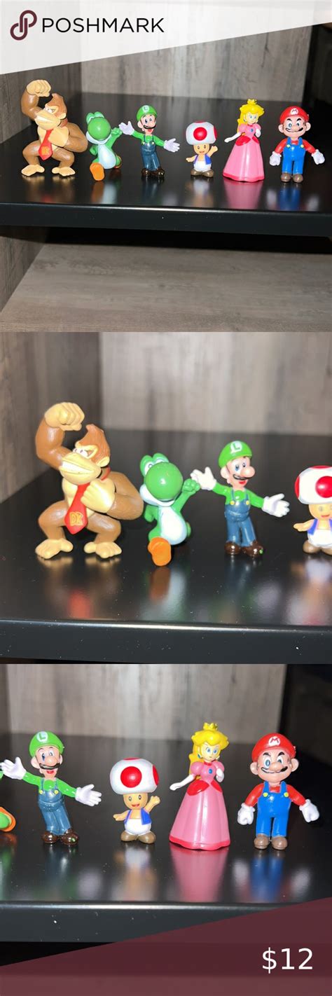 6x Super Mario Bros Mario Luigi Toad Princess Peach Yoshi Donkey Kong