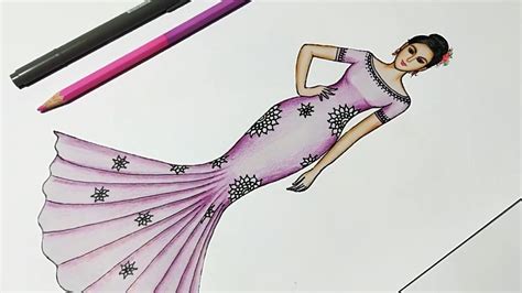 Best Dresses Drawing How To Draw A Girl In Beautiful Dress Fashion