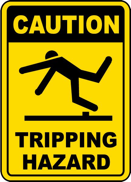 Caution Tripping Hazard Sign E5332 By