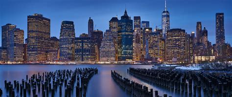 Manhattan Wallpaper 4k New York City City Lights