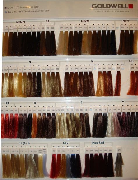 Goldwell Color Chart Hair Color Swatches Salon Hair Color Chart