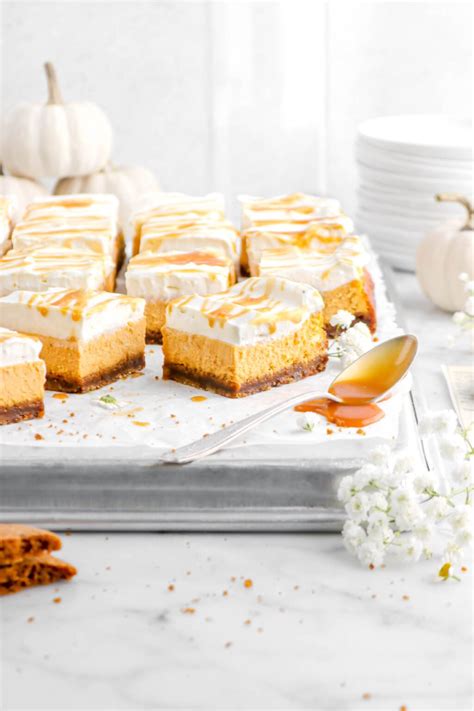 Maple Pumpkin Cheesecake Bars With Gingersnap Crust Bakers Table