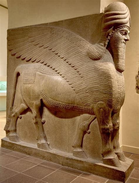 Human Headed Winged Bull Lamassu Neo Assyrian Period Assyrian