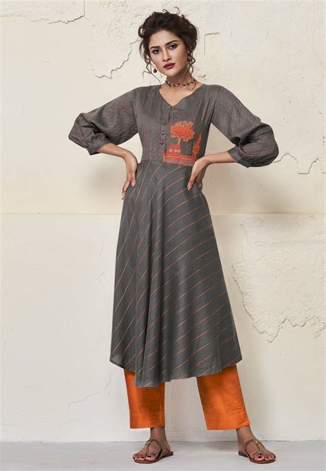 Shop Gray Rayon Readymade Tunic 194489 Online At Best Price From Vast Collection Of Designer