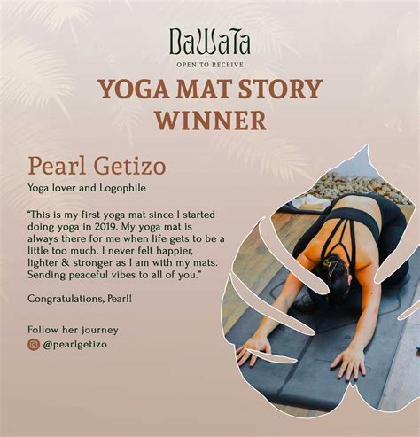 Congratulations Pearl Your Yoga Mat Story Is Truly Wonderful Hoping You Ll Enjoy Your Future