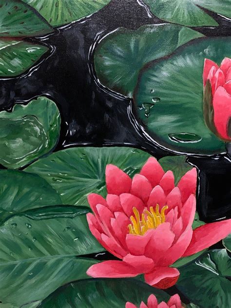 Acrylic Lotus Flower Painting Original On Carousell