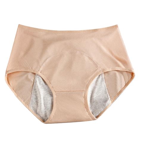 Feiwo Plus Size Menstrual Panties Women Sexy Pants Leak Proof Incontinence High Waist Underwear