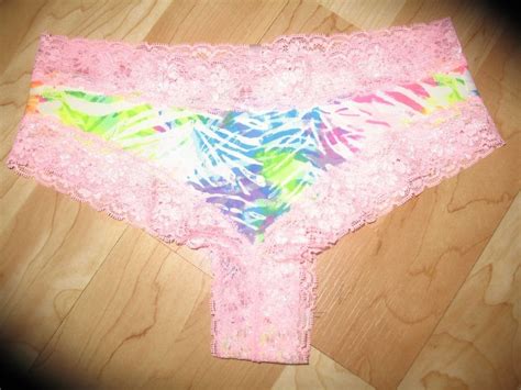 Victorias Secret Pink Extra Low Rise Lace Waisted Pink Edged Cheeky