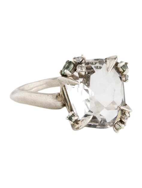 Alexis Bittar Diamond Quartz And Sapphire Midnight Marquise Ring