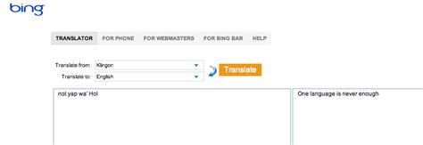 Bing Translator Now Boldly Translates Klingon Gadgetguy