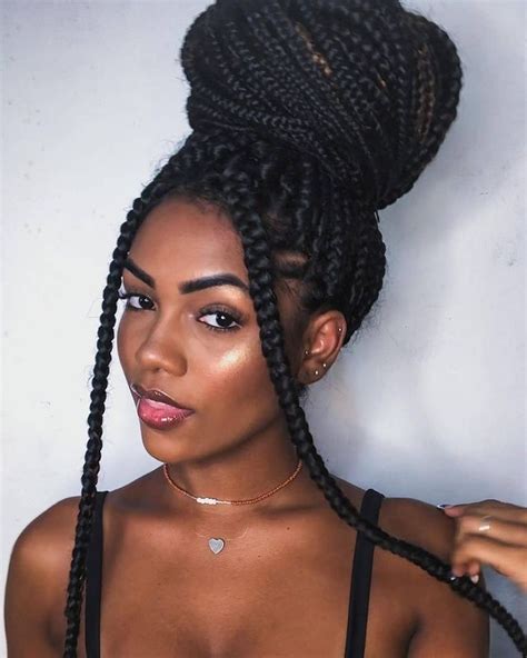 33 Jumbo Box Braids Large W Knot And Knotless Marley Twist Hairstyles Weave Hairstyles Braided