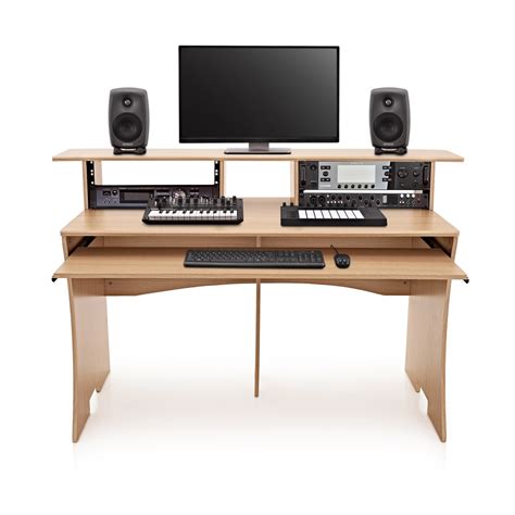 3 Tier Pro Audio Studio Desk By Gear4music 8u Natural At Gear4music