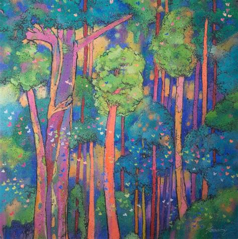 Colourful Forest Painting By Jonahmar Salvosa Saatchi Art