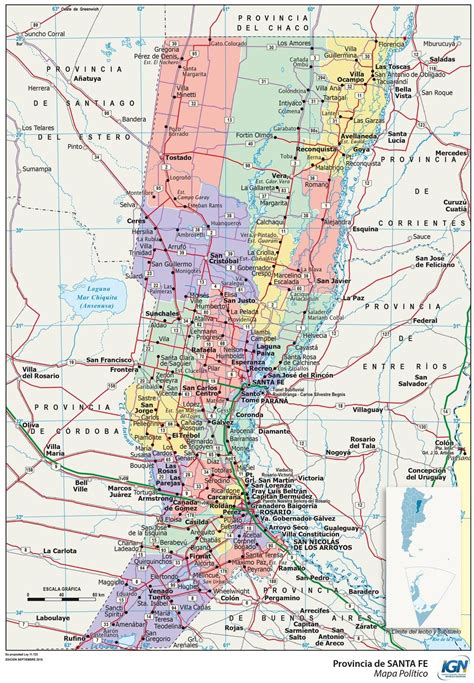 Mapa De La Provincia De Santa Fe Y Sus Departamentos Santa Fe Mapas