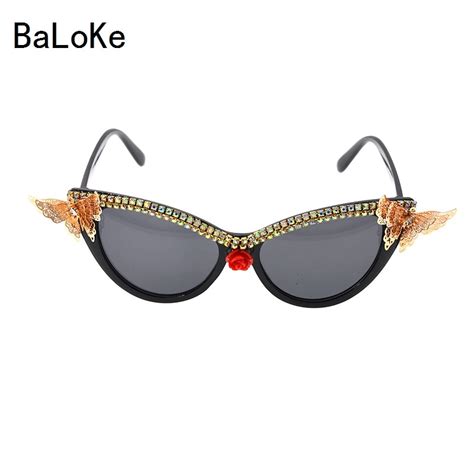Baroque Steampunk Sunglasses Black Frame Metal Flower Round Sun Glasses Woman Party Summer Beach