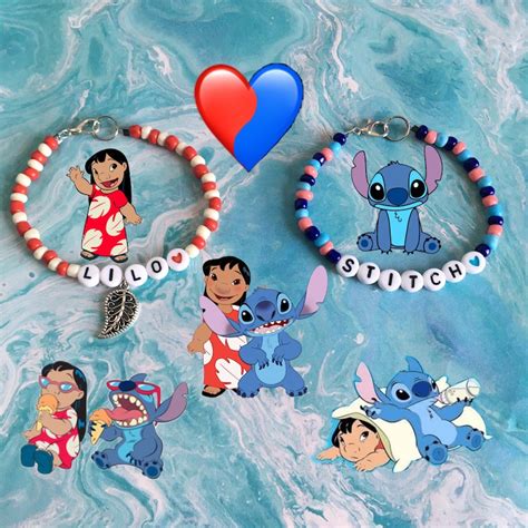 Lilo And Stitch Inspired Seed Bead Bracelet Set Etsy