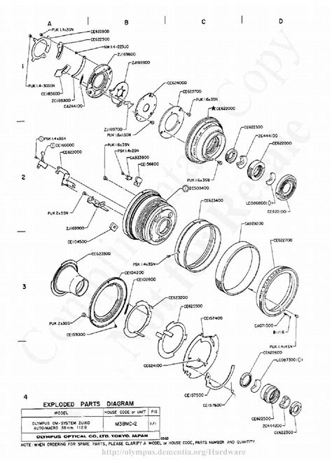 Olympus 38mm F28 Macro Exploded Parts Diagram Service Manual Download