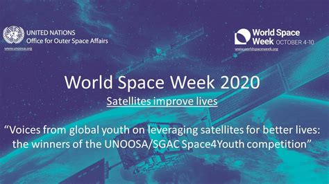 World Space Week 2020 Voices From Global Youth On Leveraging