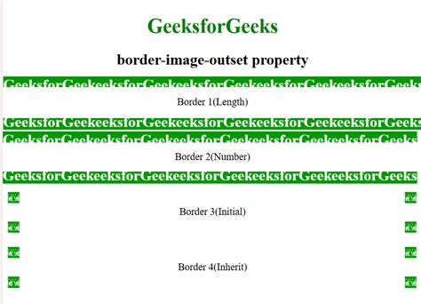 Css Border Image Outset Property Geeksforgeeks