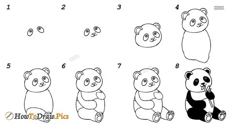 How To Draw Pandas Panda Draw Step Drawing Deviantart Bear Baby Easy