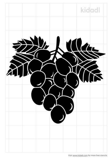 Free Realistic Grapes Using Grape Stencil Stencil Printables Kidadl