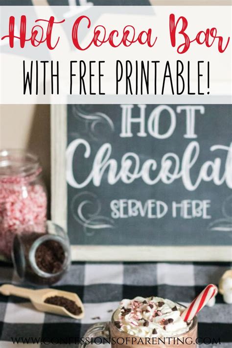 Hot Cocoa Bar With Free Printables Hot Chocolate Bar Printable Hot