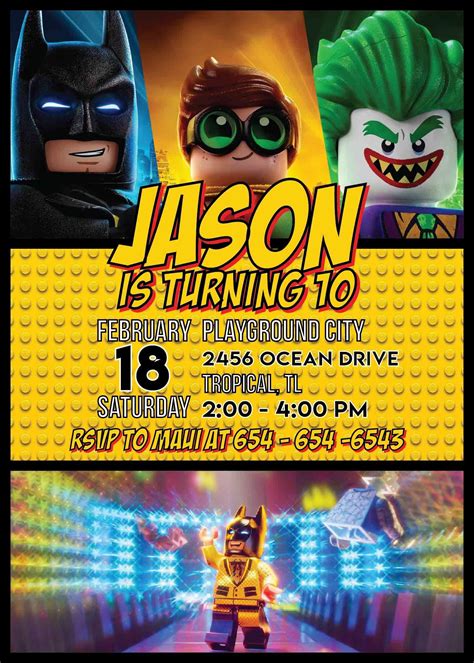 Free Printable Lego Batman Party Invitations