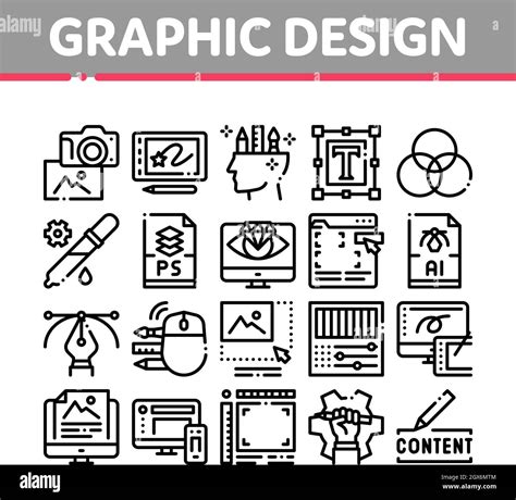 Graphic Design And Creativity Icons Set Vector Stock Vector Image Art