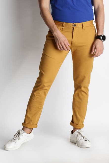 Byford Men Structured Stretch Gold Chinos Selling Fast At