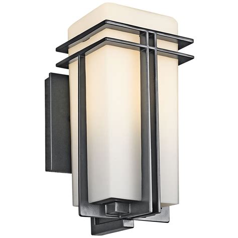 Modern pendant light fixtures are popular in homes where the kitchen gracefully spills into the dining area. Kichler Modern Outdoor Wall Light with White Glass in Black Finish | 49200BK | Destination Lighting