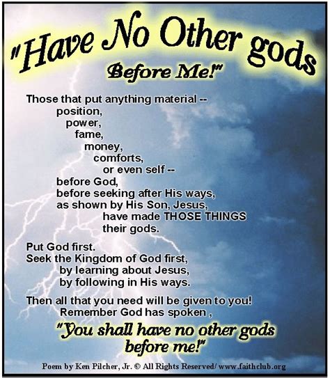 Have No Other Gods Before Me Christian Poems Inspirational Quotes
